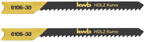 Kwb 610630 Stichsägeblätter, Holzbearbeitung, spezieller Einstichzahn, HCS, 2 x Kurve 2St.