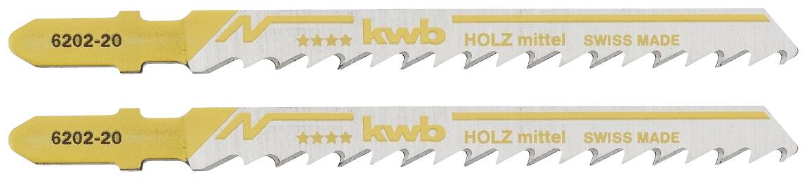 Kwb 620220 Stichsägeblätter, Holzbearbeitung, HCS, Einnockenschaft, 2 x mittel 2St.