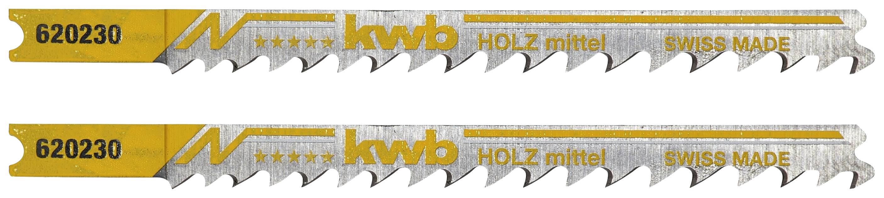 Kwb 620230 Stichsägeblätter, Holzbearbeitung, HCS, Universalschaft, 2 x mittel 2St.