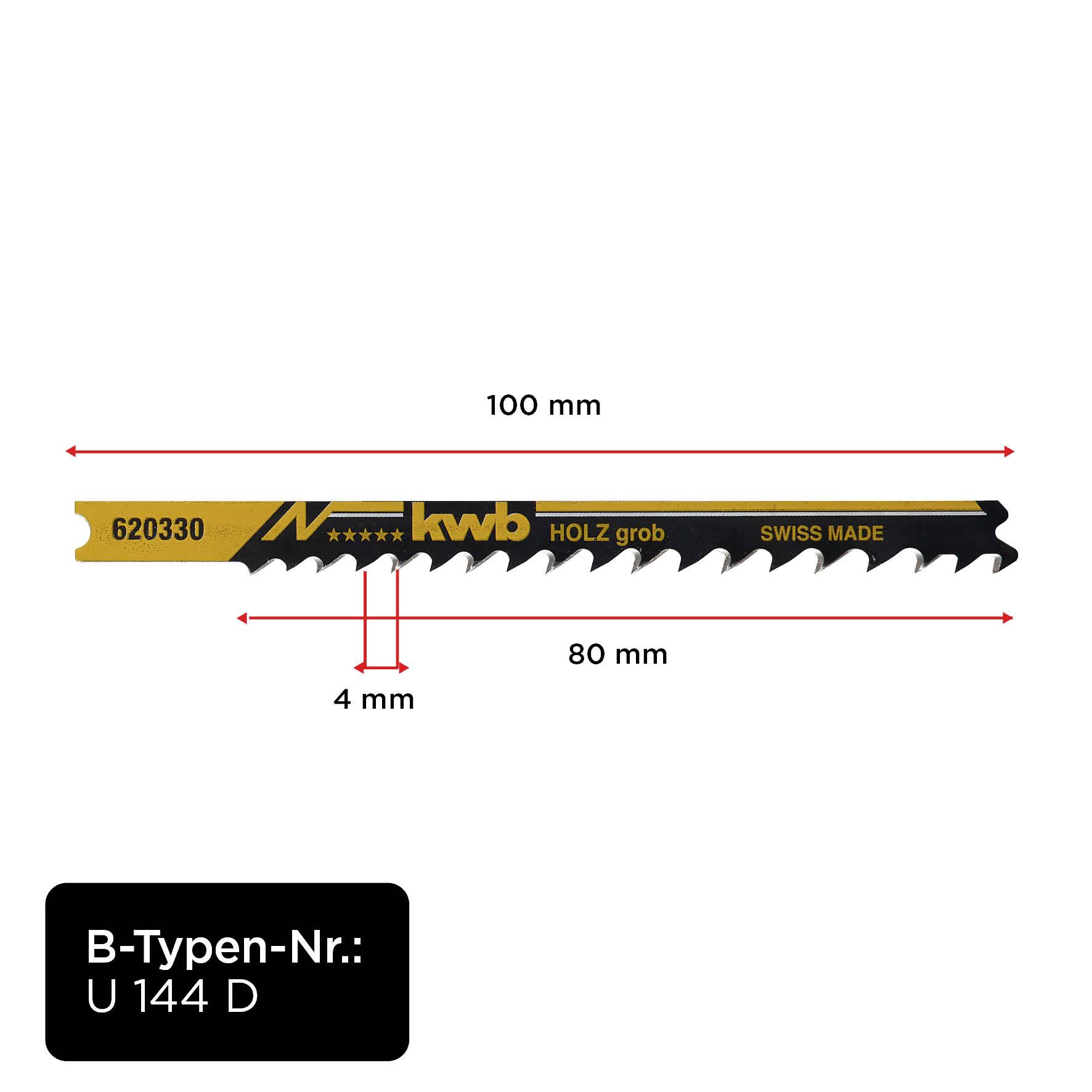 Kwb 620330 Stichsägeblätter, Holzbearbeitung, HCS, Universalschaft, 2 x grob 2St.