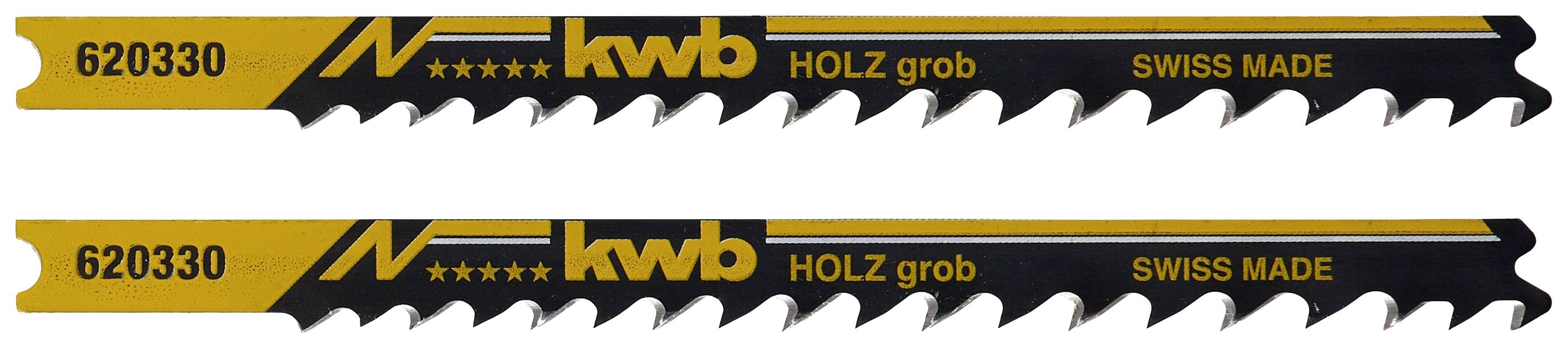 Kwb 620330 Stichsägeblätter, Holzbearbeitung, HCS, Universalschaft, 2 x grob 2St.