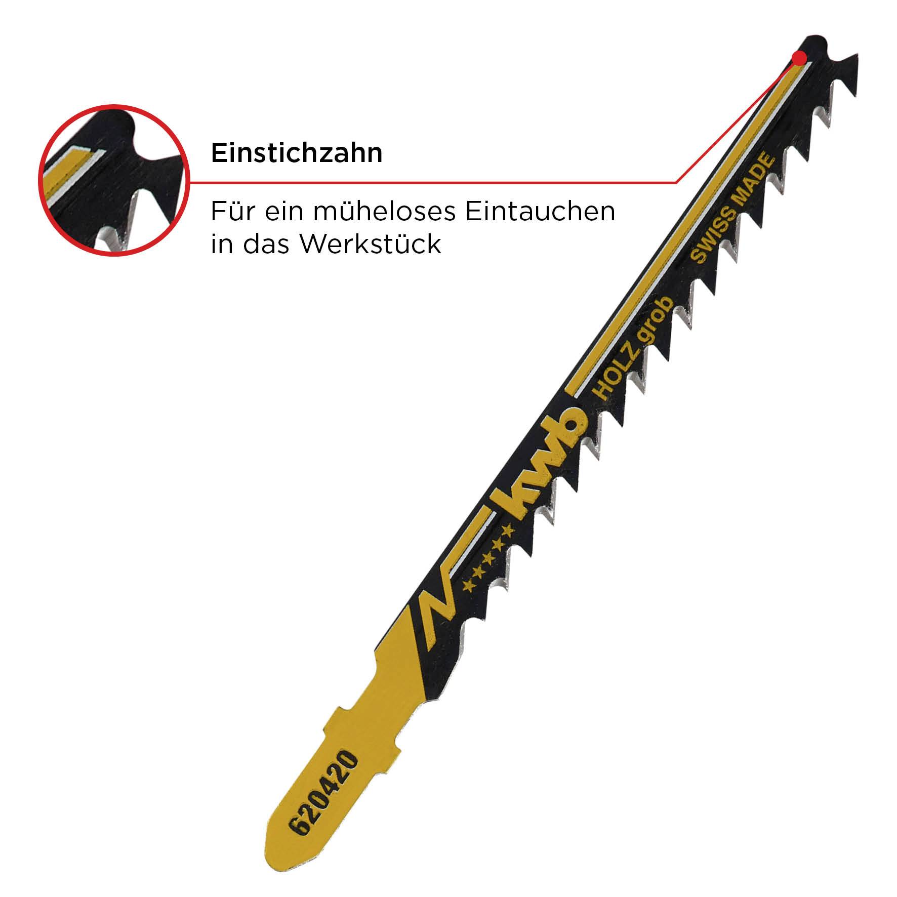 Kwb 620420 Stichsägeblätter, Holzbearbeitung, HCS 2St.