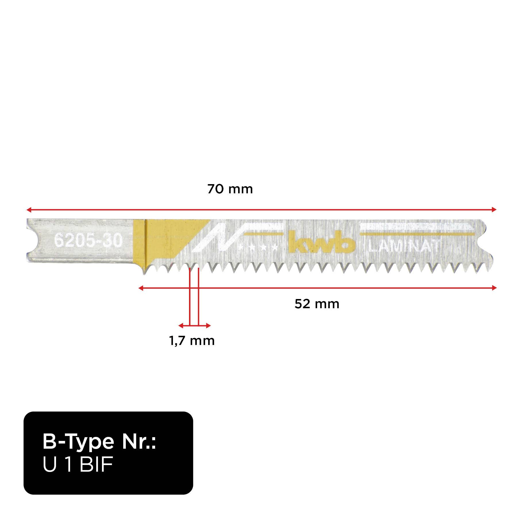 Kwb 620530 Stichsägeblätter, LAMINAT, Holzbearbeitung, Bi-Metall 2St.