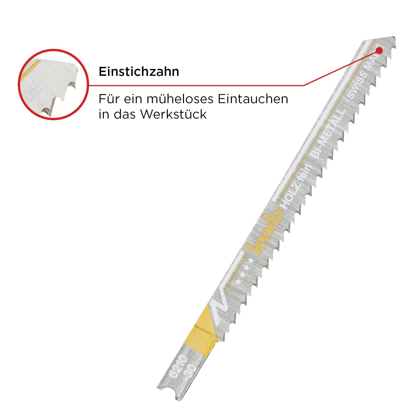 Kwb 621030 Stichsägeblätter, Holzbearbeitung, konisch geschliffen, Bi-Metall 2St.