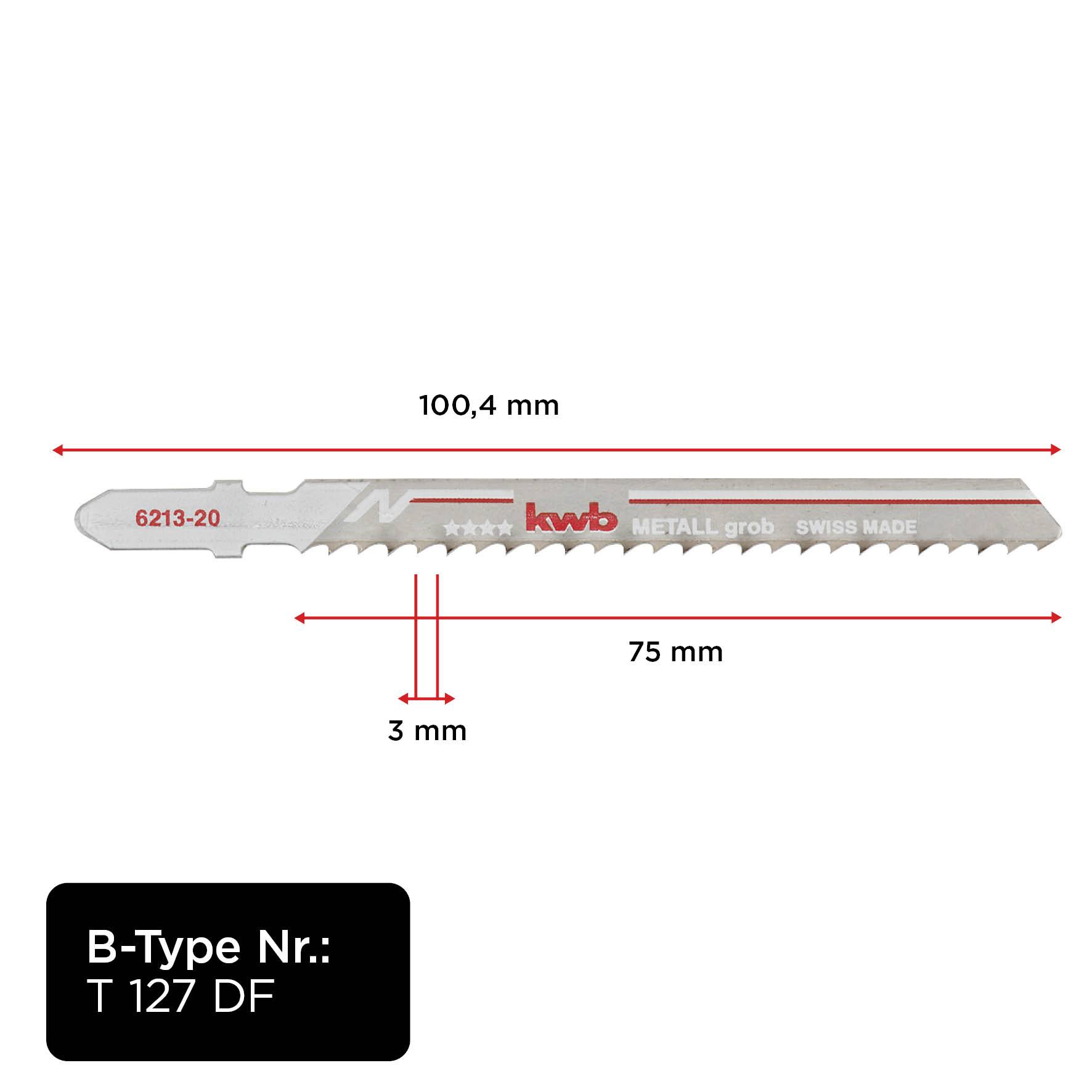 Kwb 621235 Stichsägeblätter, Metallbearbeitung, Bi-Metall 5St.