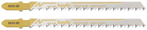 Kwb 623320 Stichsägeblätter, Holzbearbeitung, HCS, Einnockenschaft extra lang, 2 x grob / lang 2St.
