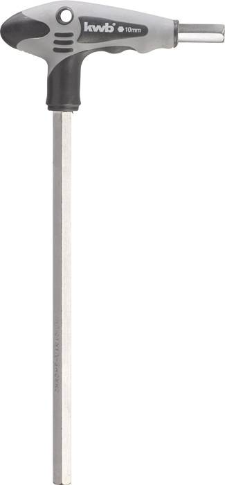 T-förmiger Inbusschlüssel mit grauem Griff, Aufschrift '10mm', geeignet zum Festziehen oder Lösen von Schrauben.