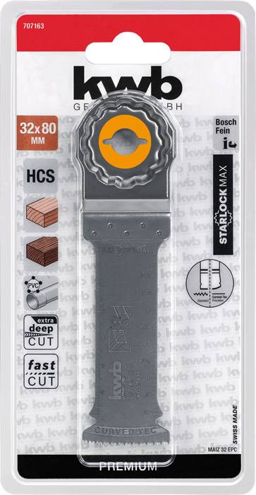 Sägeblatt für Feinschnitt, kompatibel mit Bosch, 32x80 mm, geeignet für Holz, Kunststoff und Metall, extra tiefer Schnitt.