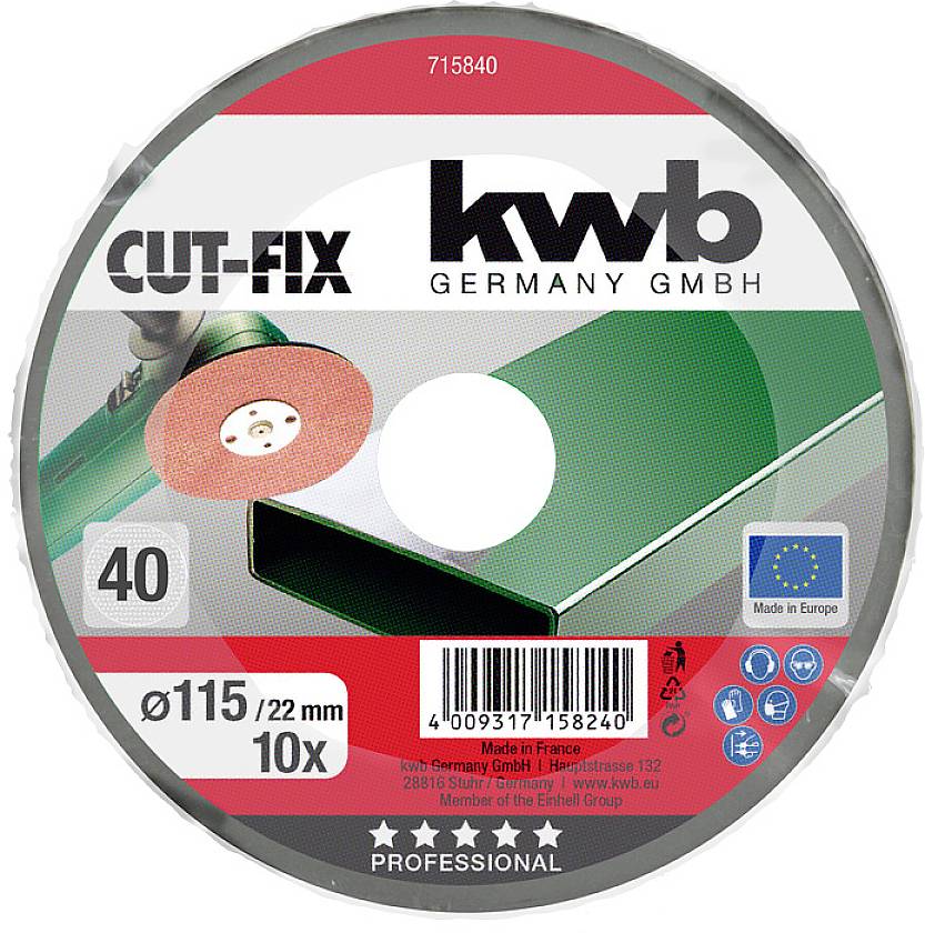 Kwb 715840 Schleifpapier für Tellerschleifgerät Körnung (num) 40 (Ø) 115mm 10St.