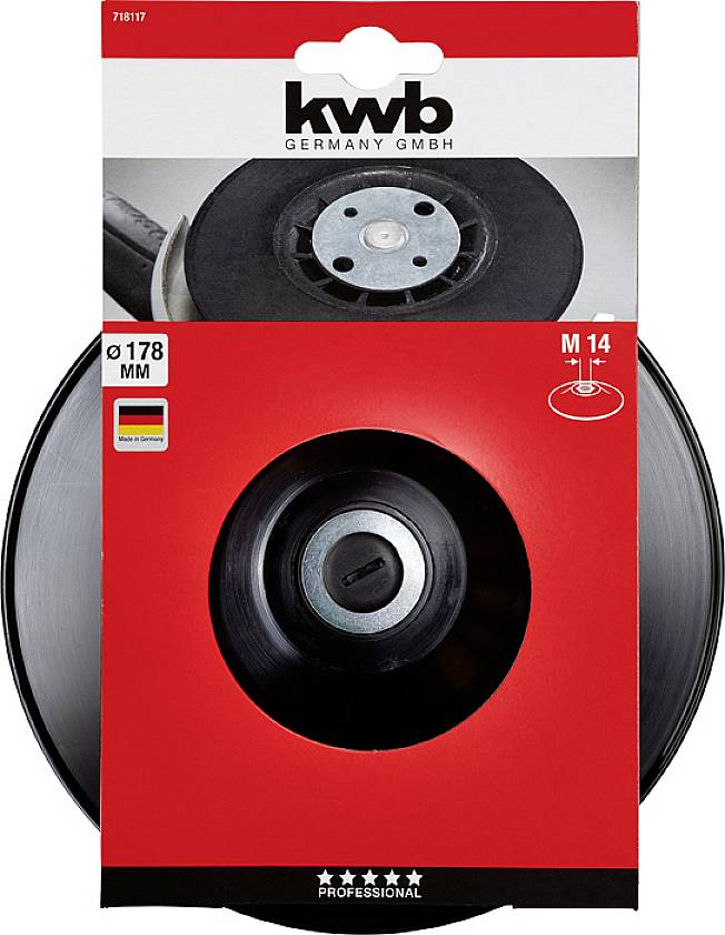 Kwb Stützteller für Winkelschleifer, Ø 178mm 718117 Durchmesser 178mm