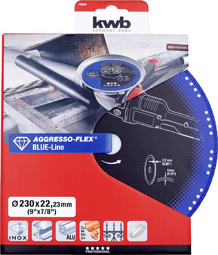 Kwb 720840 Diamanttrennscheibe Durchmesser 230mm Bohrungs-Ø 22.23mm Metall 1St.