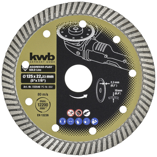 Kwb 722540 Diamanttrennscheibe Durchmesser 125mm Bohrungs-Ø 22mm 1St.