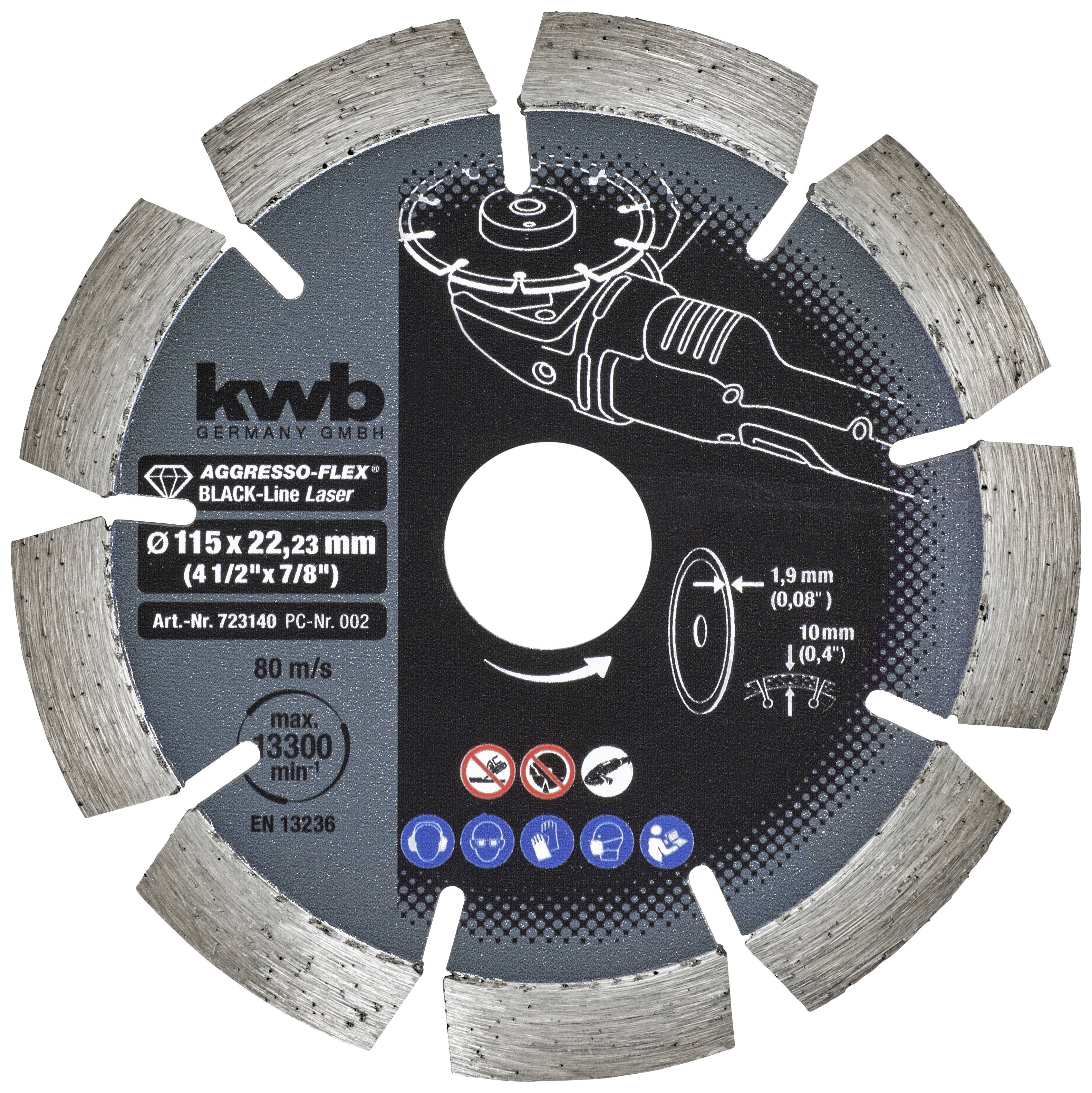 Kwb 723140 Diamanttrennscheibe Durchmesser 115mm Bohrungs-Ø 22mm 1St.