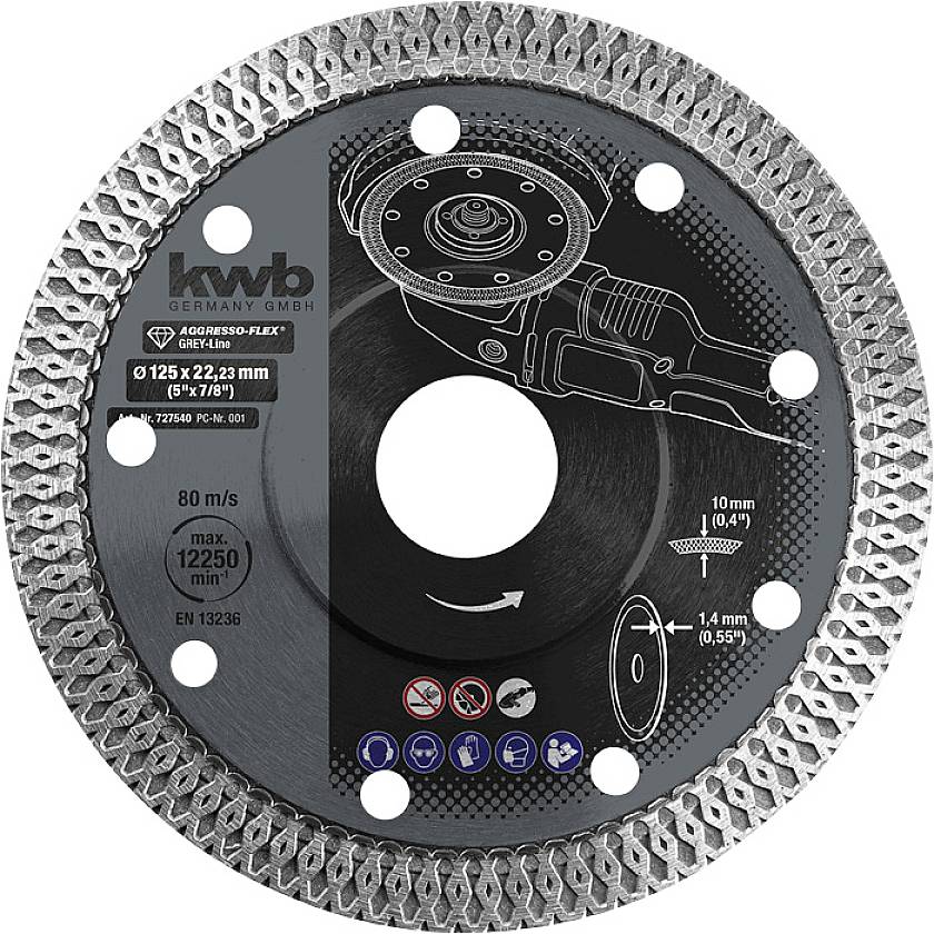 Kwb 727540 Diamanttrennscheibe Durchmesser 125 mm Bohrungs-Ø 22.23 mm 1 St.