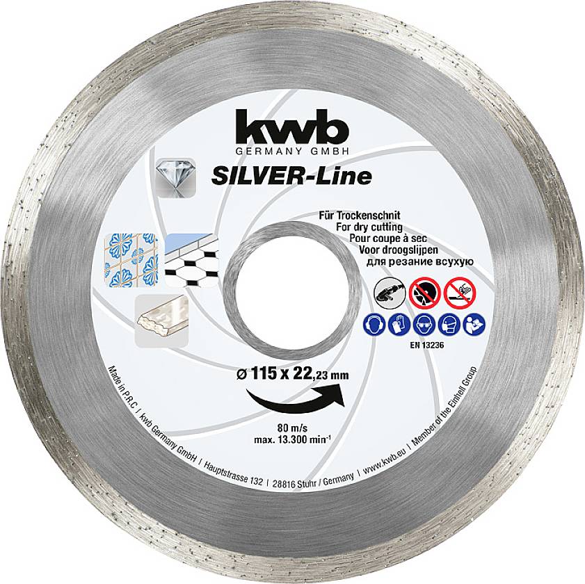 Kwb 727870 Diamanttrennscheibe Durchmesser 230mm Bohrungs-Ø 22.23mm 1St.