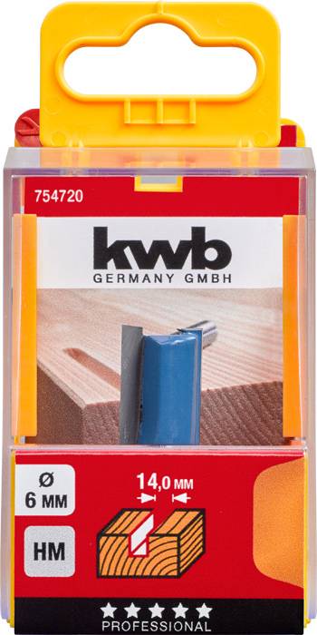 KWB Professional Schraubenkopf-Bohrer, Durchmesser 6 mm, Schnitttiefe 14 mm, geeignet für Holz, in orange Verpackung.