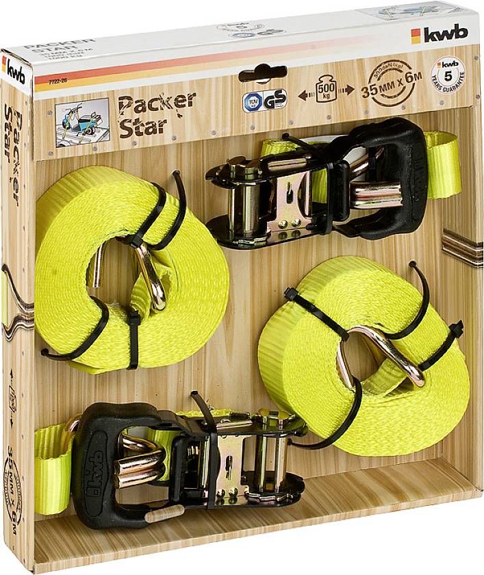 Kwb 772226 Zweiteiliger Spanngurt (L x B) 6m x 35mm Ratsche
