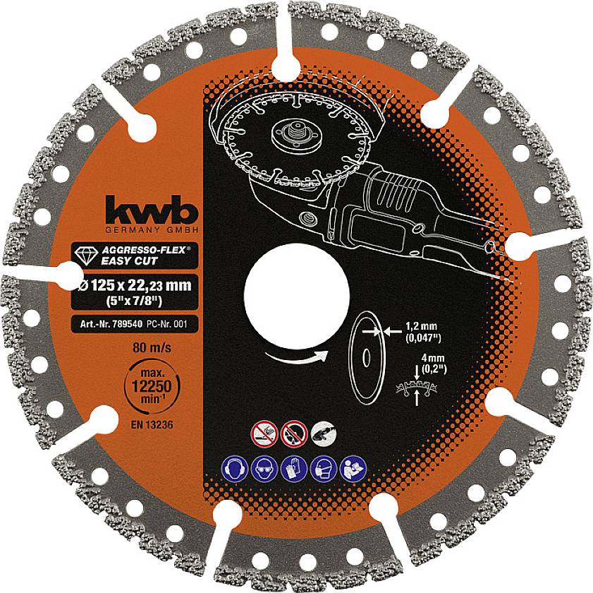 Kwb 789540 Diamanttrennscheibe Durchmesser 125 mm Bohrungs-Ø 22.23 mm 1 St.