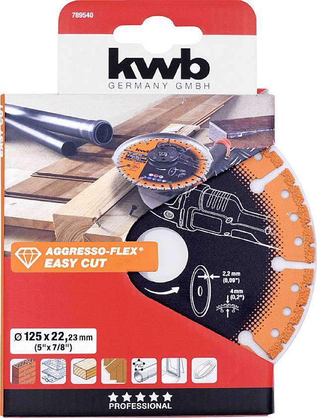 Kwb 789540 Diamanttrennscheibe Durchmesser 125mm Bohrungs-Ø 22.23mm 1St.