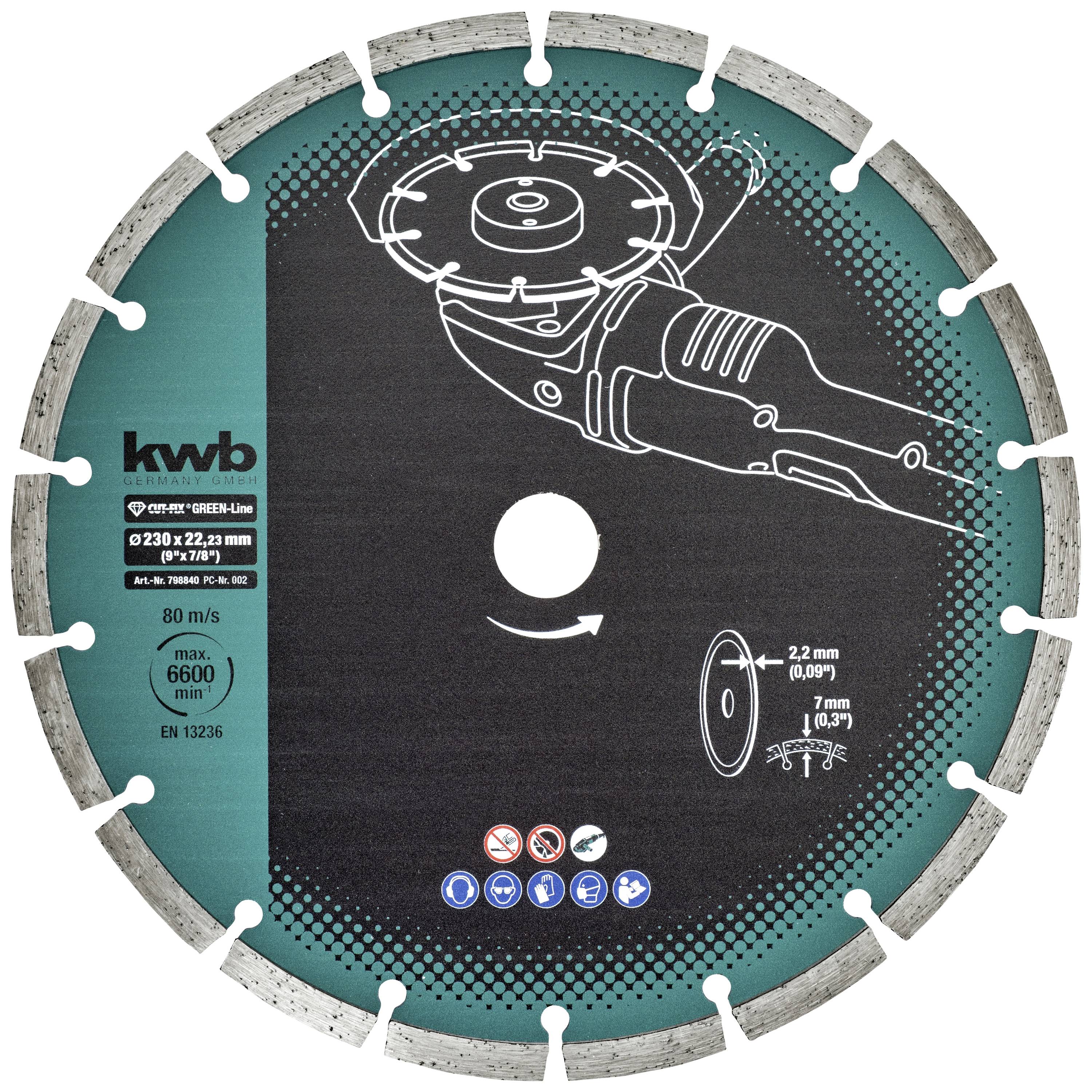 Kwb 798840 Diamanttrennscheibe Durchmesser 230mm Bohrungs-Ø 22mm 1St.