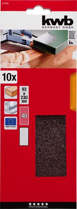 Kwb 815040 Schleifpapier Körnung (num) 40 (L x B) 230mm x 93mm 10St.