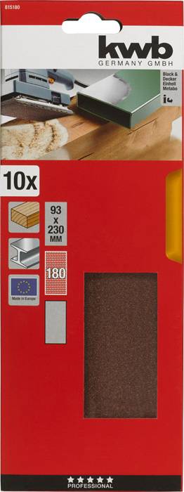 Kwb 815180 Schleifpapier Körnung (num) 180 (L x B) 230mm x 93mm 10St.