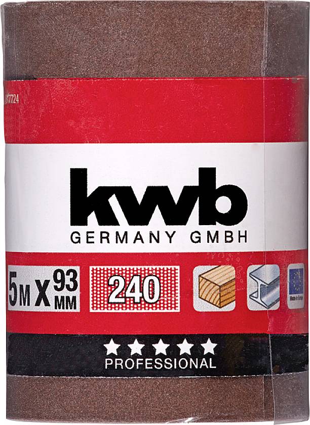 Kwb 817724 Schleifpapierrolle Körnung (num) 240 (L x B) 5m x 93mm 1St.