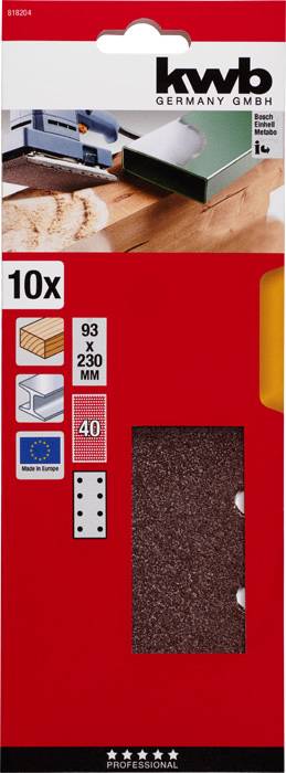 Kwb 818204 Schleifpapier Körnung (num) 40 (L x B) 230mm x 93mm 10St.
