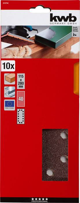 Kwb 818704 Schleifpapier Körnung (num) 40 (L x B) 280mm x 115mm 10St.