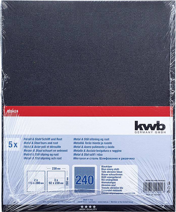 Kwb 820424 Schleifpapier Körnung (num) 240 (L x B) 280mm x 230mm 5St.
