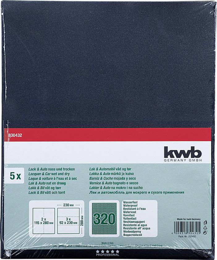 Kwb 830432 Schleifpapier Körnung (num) 320 (L x B) 280mm x 230mm 5St.