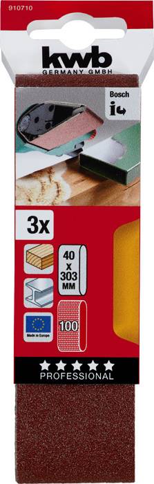 Kwb L-PATH 200KA-ELS-FS 910710 Schleifband-Set Körnung (num) 100 (L x B) 303mm x 40mm 3St.