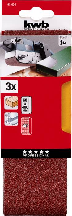 Kwb 911004 Schleifband-Set Körnung (num) 40 (L x B) 400mm x 60mm 3St.