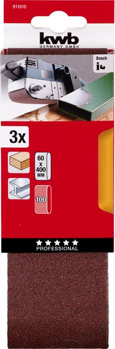 Kwb 911010 Schleifband-Set Körnung (num) 100 (L x B) 400mm x 60mm 3St.
