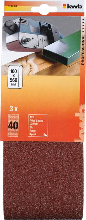 Kwb 914404 Schleifband-Set Körnung (num) 40 (L x B) 560mm x 100mm 3St.