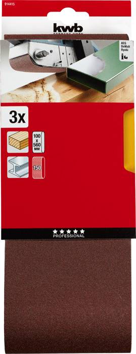 Kwb 914415 Schleifband-Set Körnung (num) 150 (L x B) 560mm x 100mm 3St.