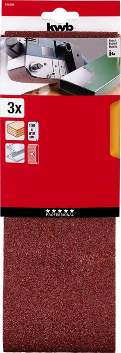 Kwb 914504 Schleifband-Set Körnung (num) 40 (L x B) 610mm x 100mm 3St.