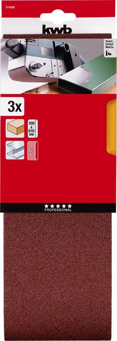 Kwb 914506 Schleifband-Set Körnung (num) 60 (L x B) 610mm x 100mm 3St.
