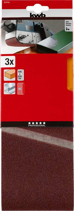 Kwb 914708 Schleifband-Set Körnung (num) 80 (L x B) 620mm x 105mm 3St.