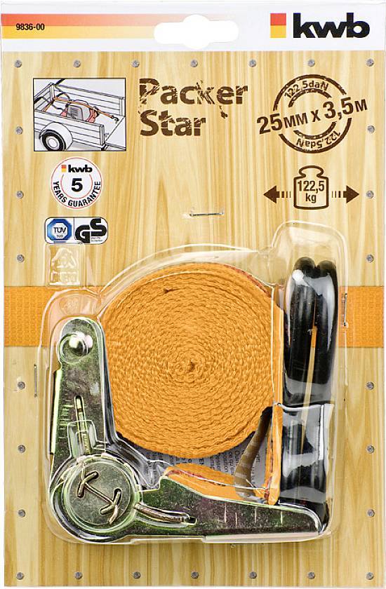 Kwb 983600 Zweiteiliger Spanngurt (L x B) 3.5m x 25mm Ratsche
