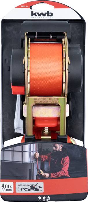 Kwb 983710 Selbstaufrollender Spanngurt (L x B) 4m x 38mm Ratsche