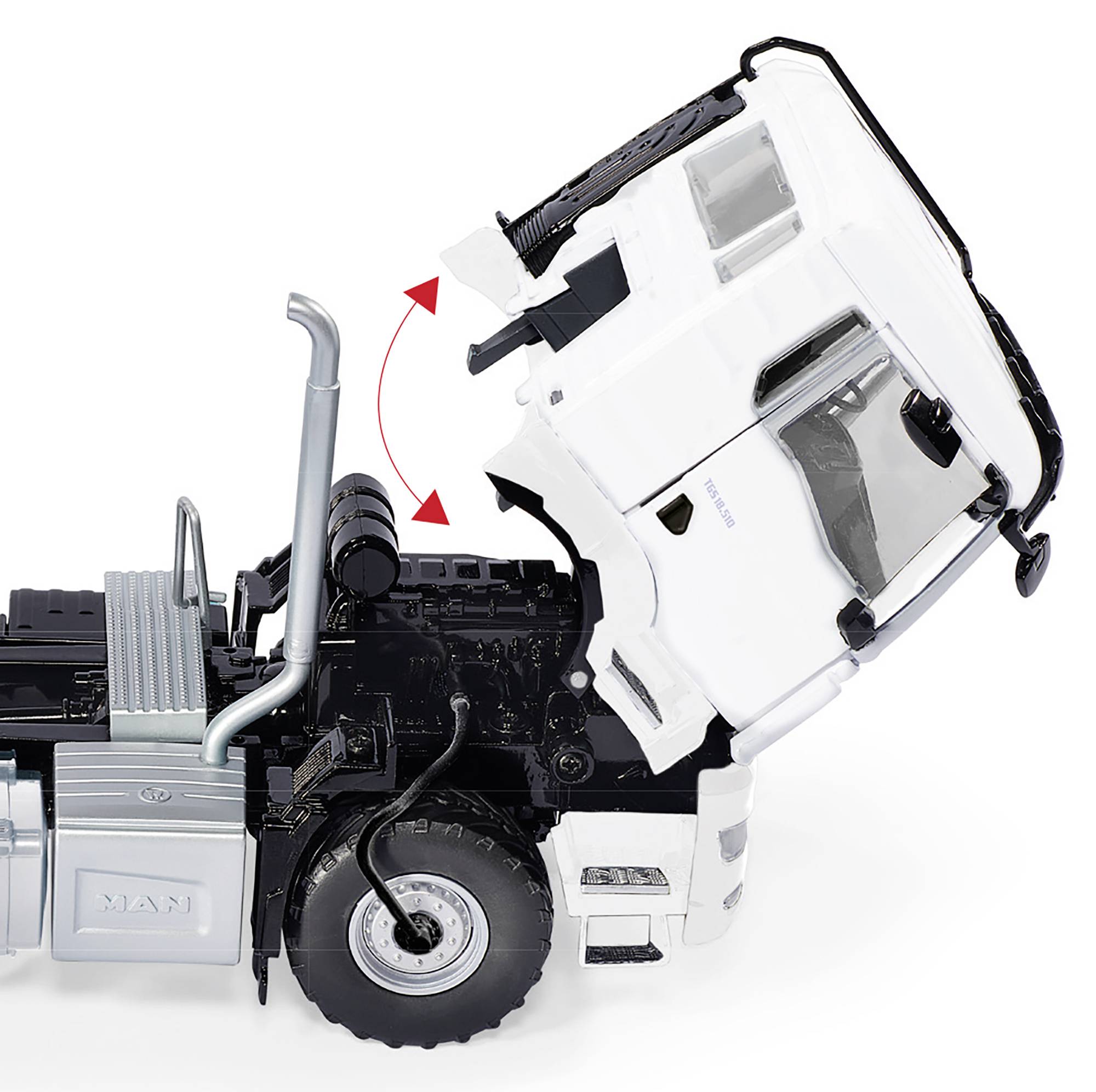 Wiking 0776 52 Spur 1 LKW Modell MAN TGS 2-Achs-Zugmaschine Ackerdiesel weiß