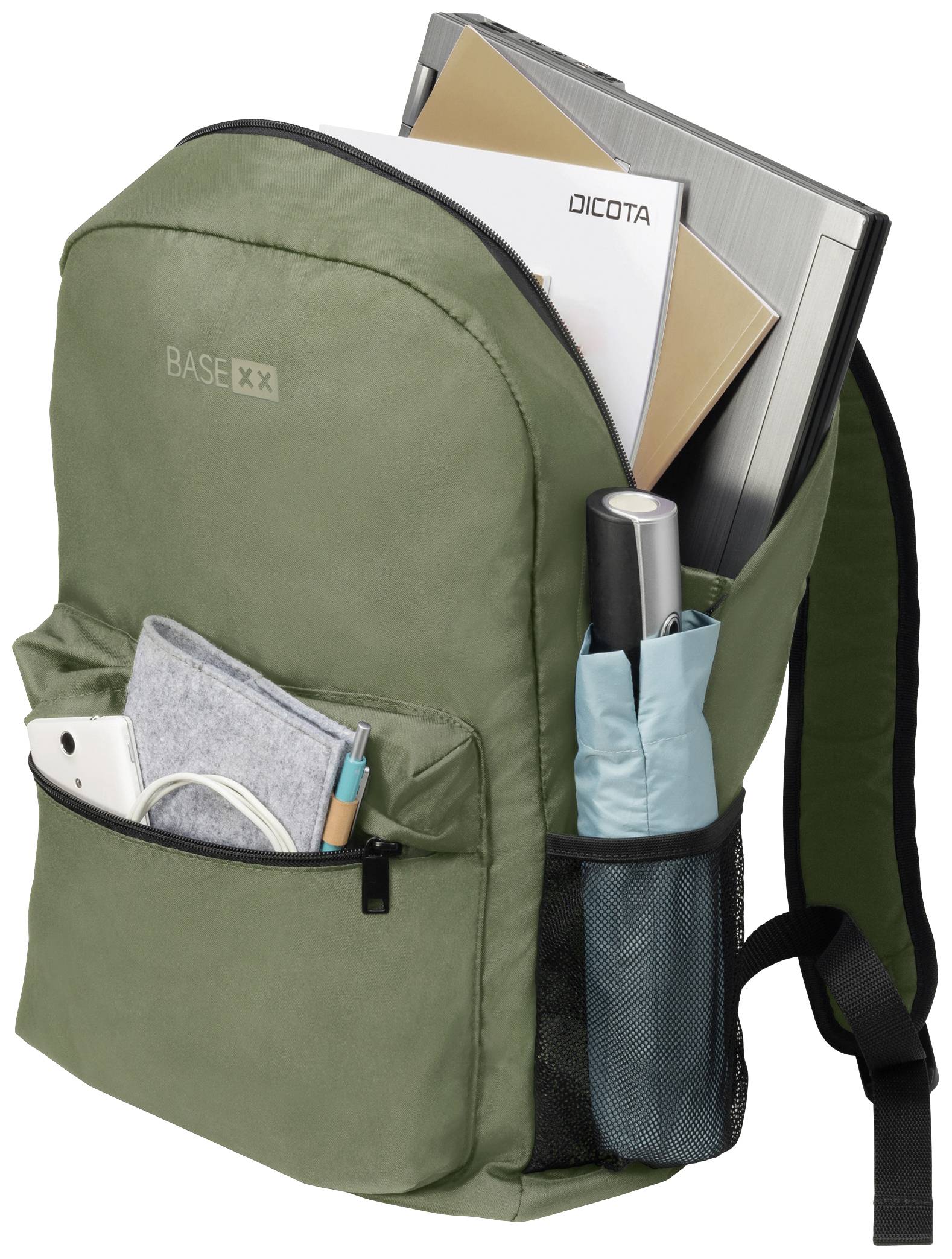 BaseXX Notebook Rucksack D31965 Passend für maximal: 39,6cm (15,6") Olivgrün