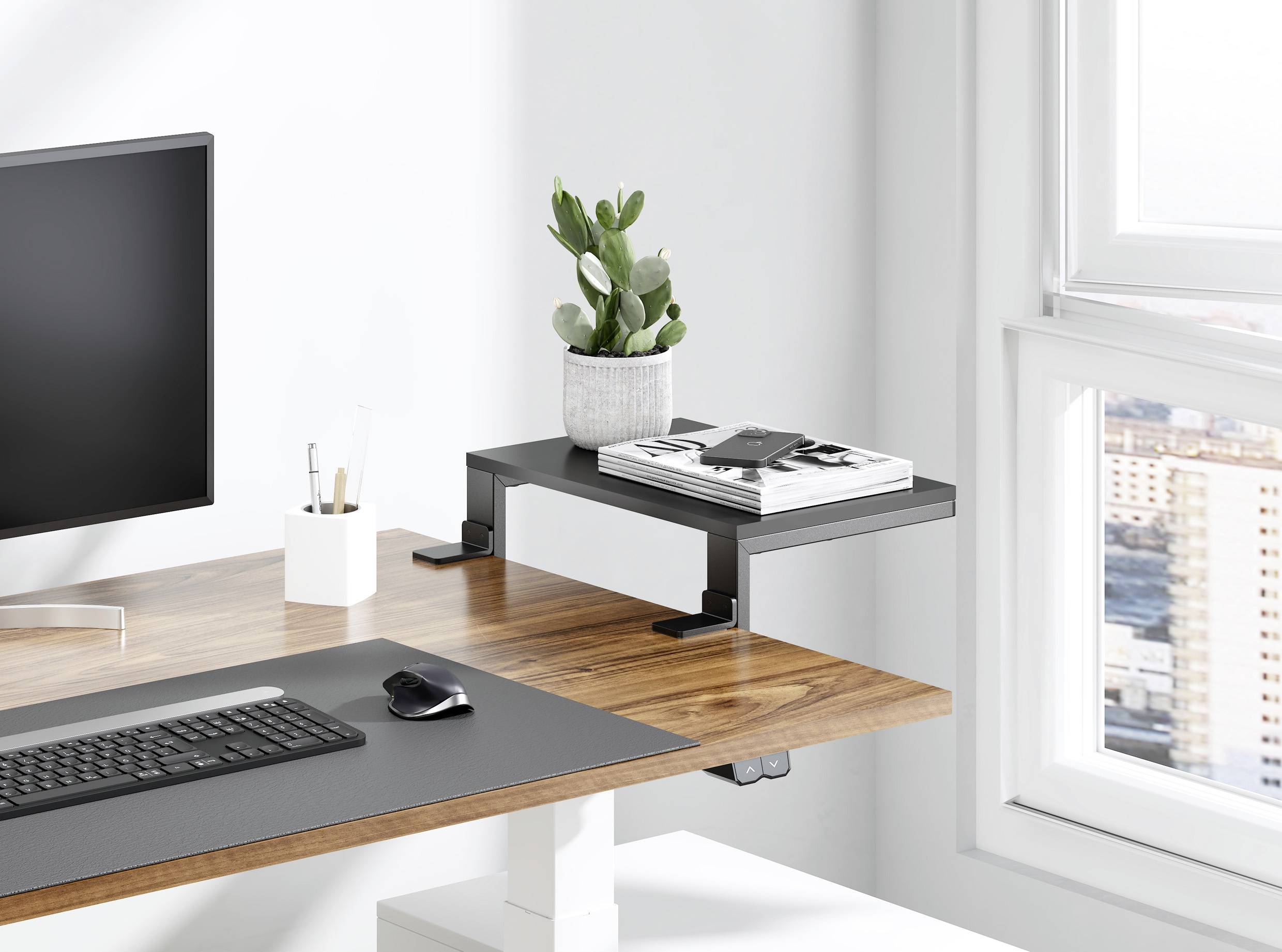 SpeaKa Professional SP-10938476 Monitor-Erhöhung 380mm x 250mm Höhen-Bereich: 236mm (max) Schwarz