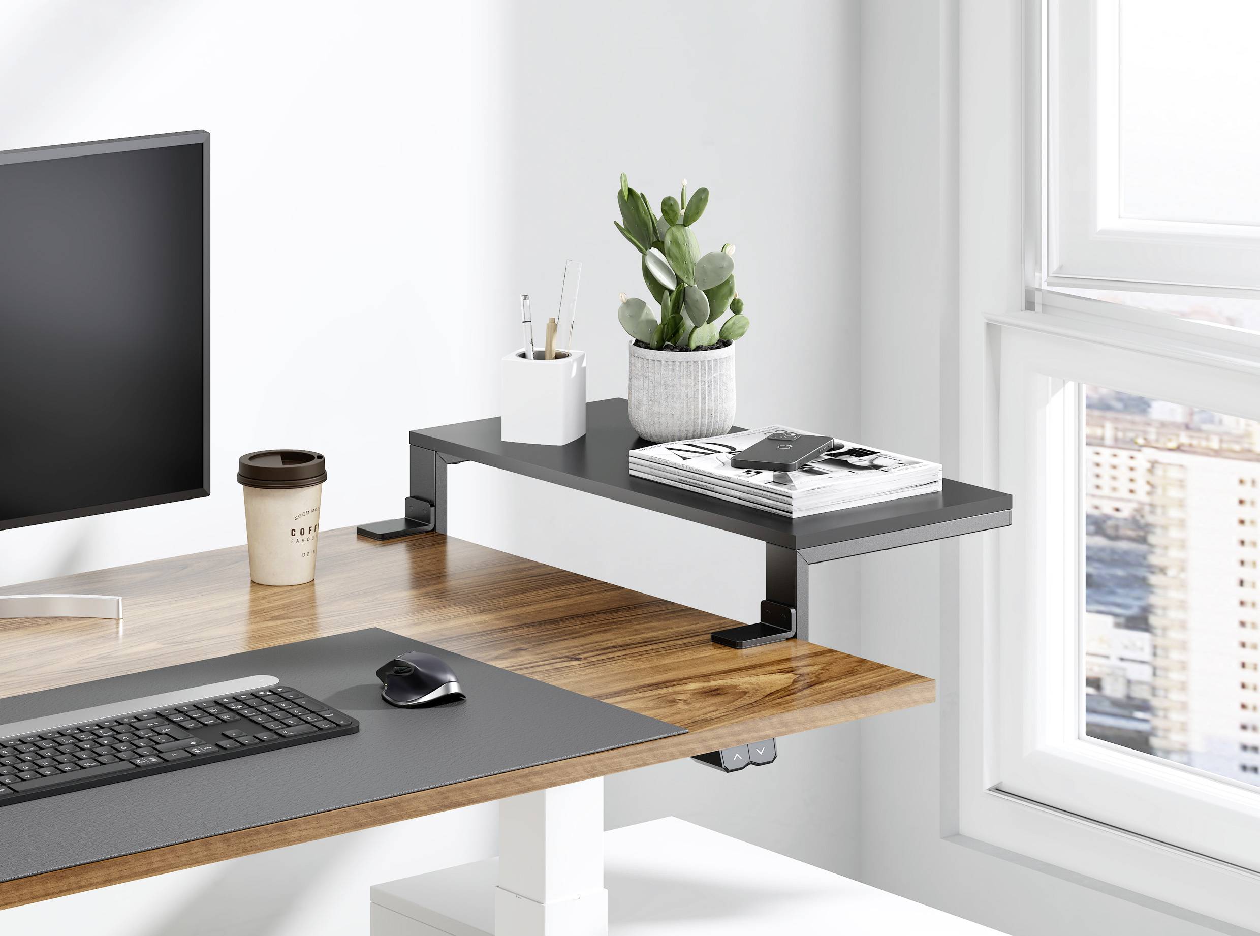 SpeaKa Professional SP-10938480 Monitor-Erhöhung 550mm x 250mm Höhen-Bereich: 236mm (max) Schwarz