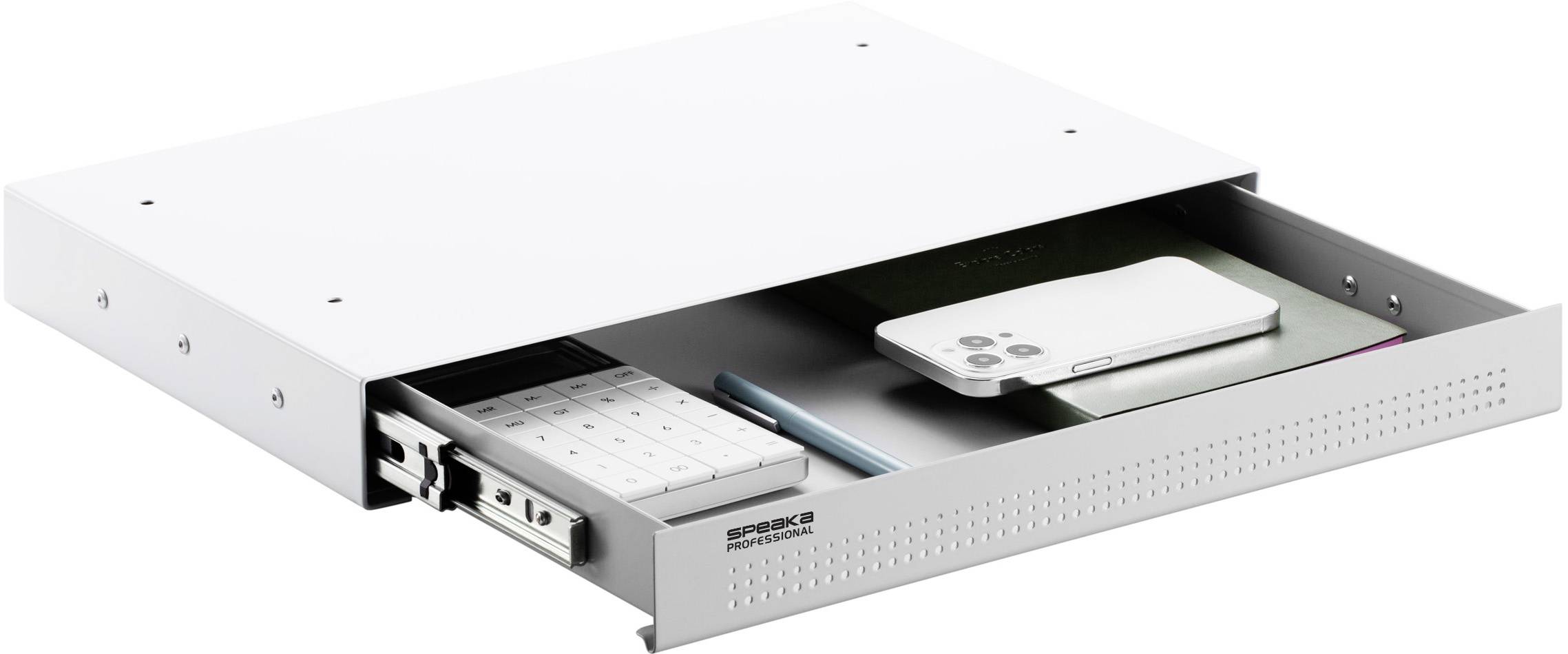 SpeaKa Professional SP-10938484 Untertisch-Schublade 410mm x 270mm Höhen-Bereich: 50.8mm (max) Weiß, Grau