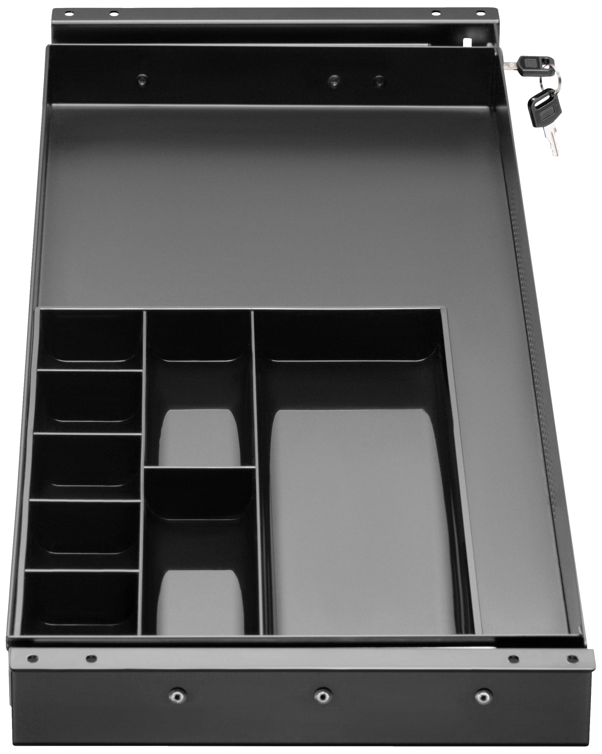 SpeaKa Professional SP-10938492 Untertisch-Schublade 740mm x 272mm abschließbar Höhen-Bereich: 50.8mm (max) Schwarz