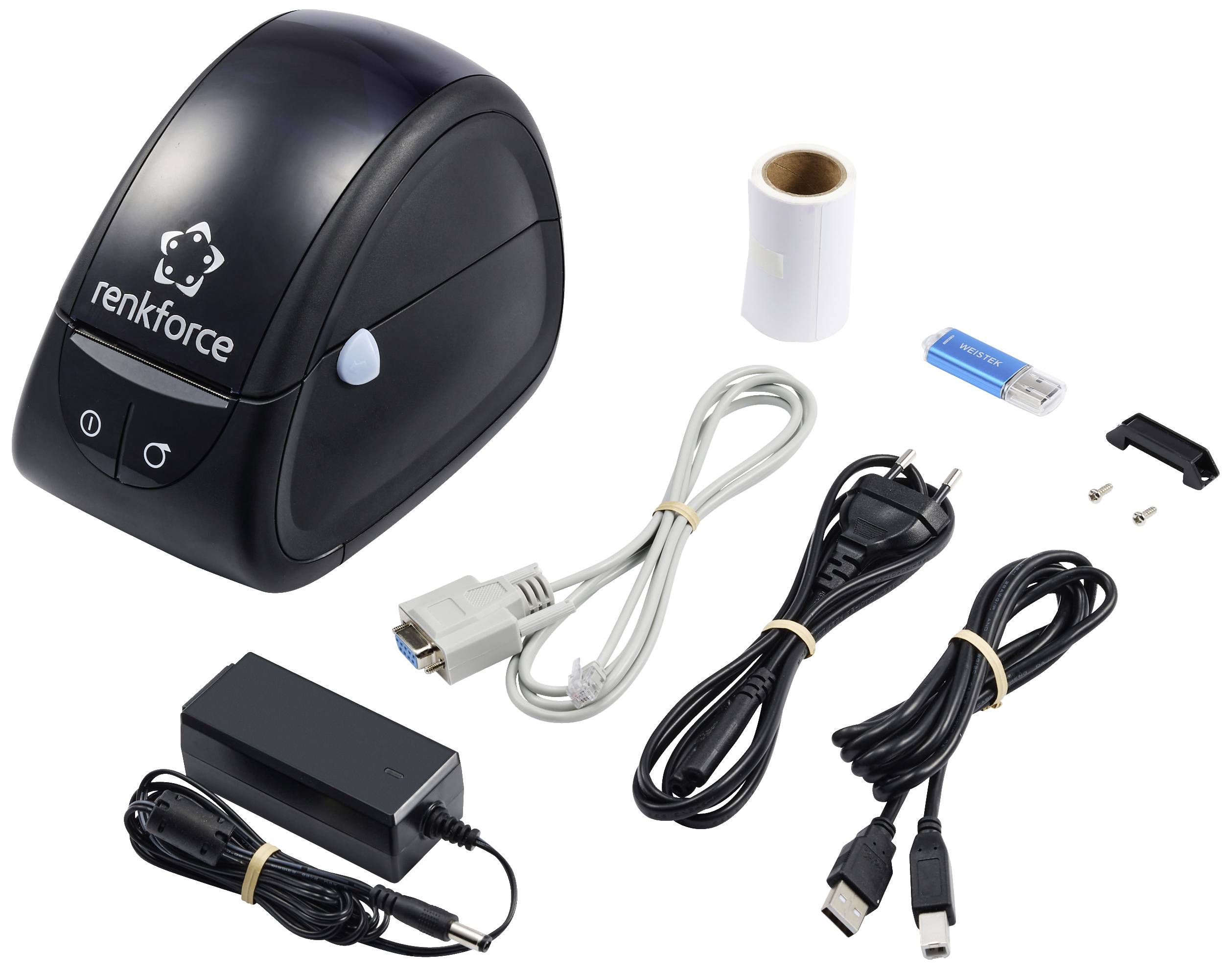 Renkforce RF-TLP-01 Etikettendrucker Thermodirekt 203 x 203 dpi Etikettenbreite (max.): 62 mm USB, RS-232