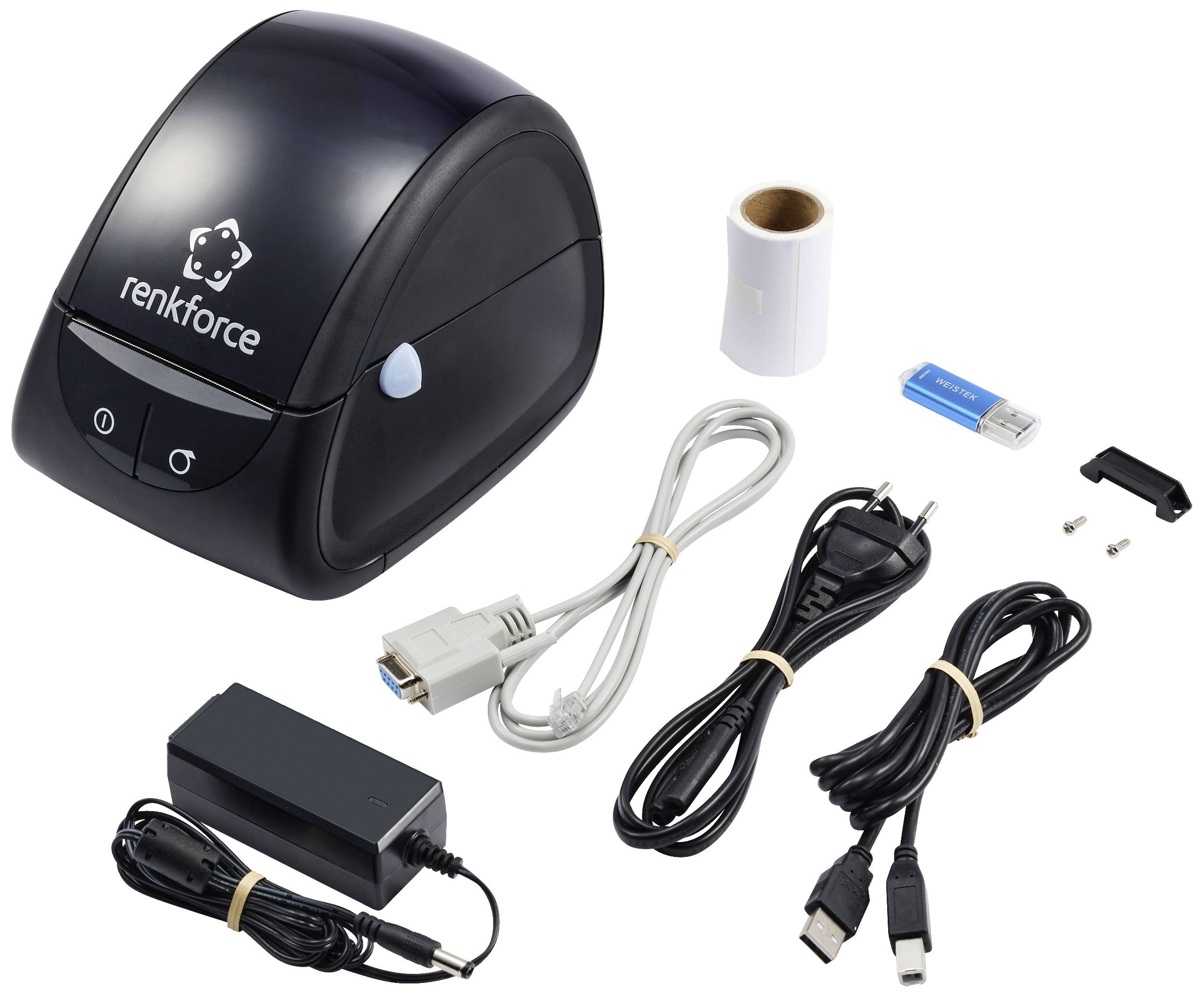 Renkforce RF-5469250 Etikettendrucker Thermodirekt 203 x 203 dpi Etikettenbreite (max.): 85mm USB, RS-232