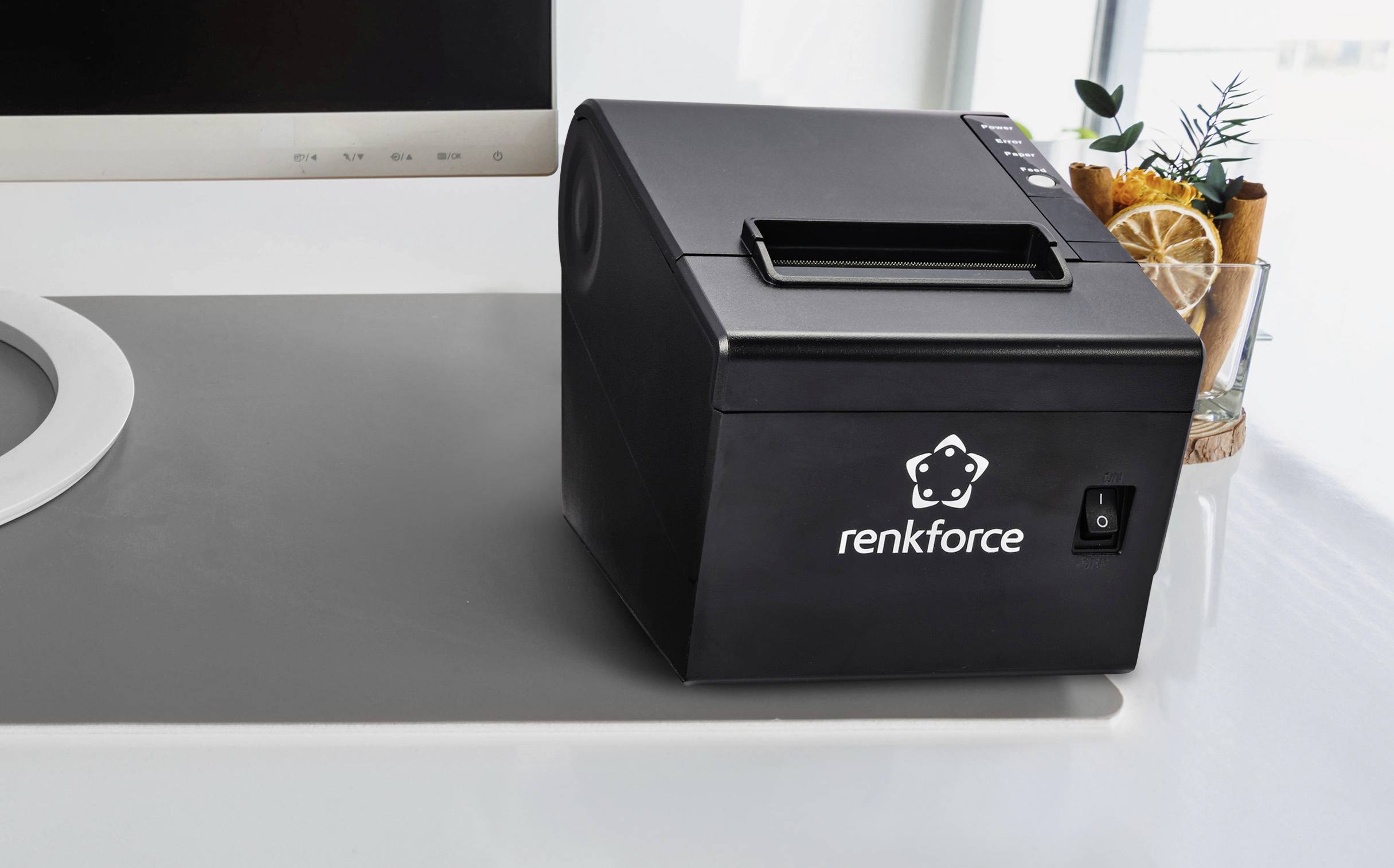 Renkforce RF-TPP3-01 Thermotransfer-Drucker Thermodirekt 203 x 203 dpi Etikettenbreite (max.): 80mm USB, RS-232, LAN